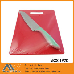 1PC JAPANESE CHEF KNIFE with 1PC PLASTIC BOARD SHRINKAGE