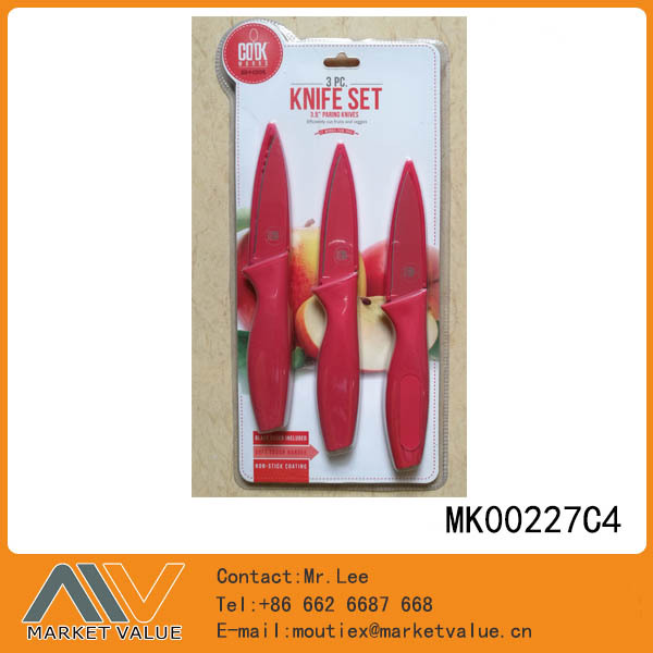PARING KNIFE SET NON STICKER BLADE with PP Handle