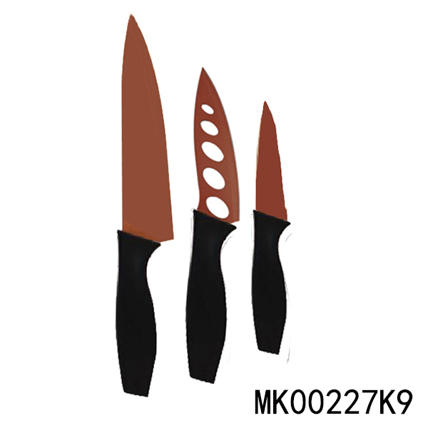 3PCS PP Handle KNIFE SET COPPER COATING TC
