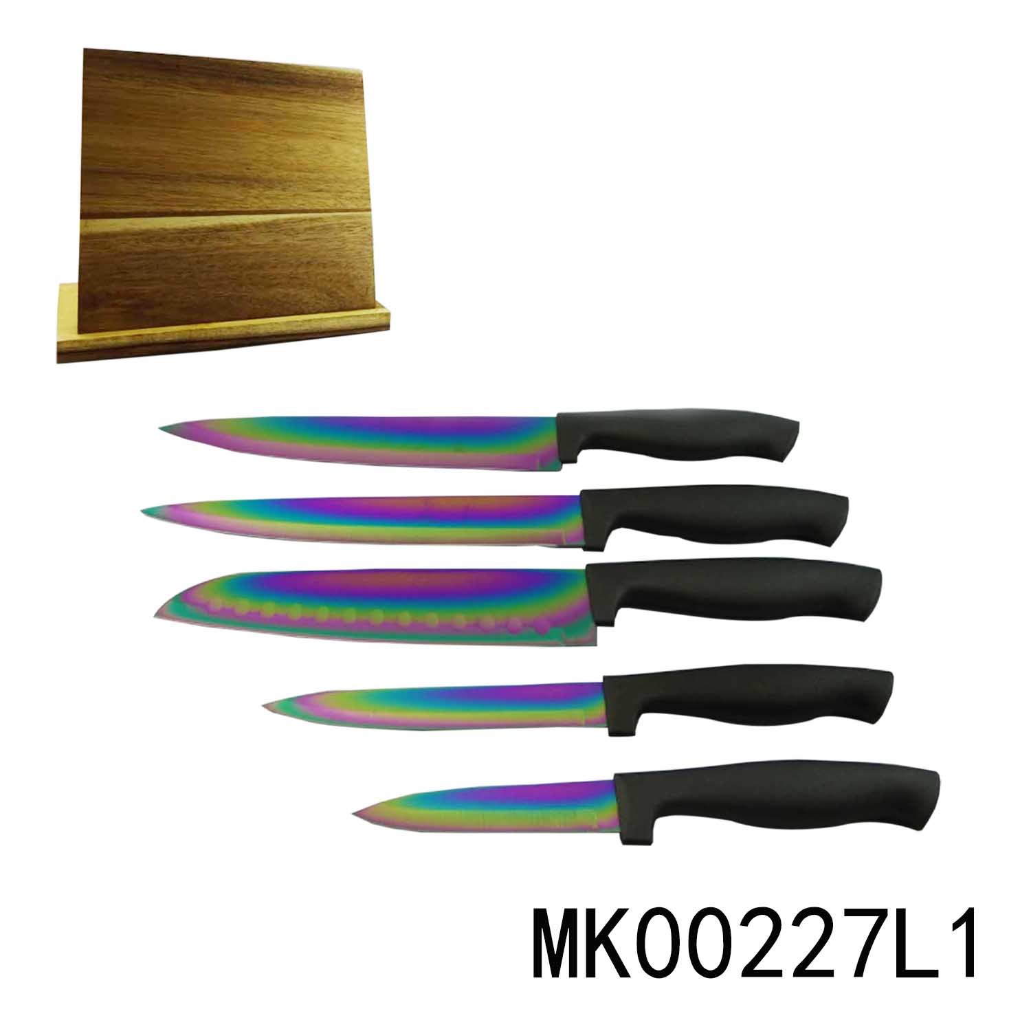 SETS OF 5PCS STAINLESS STEEL KNIFE with WOODEN BLOCK