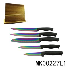 SETS OF 5PCS STAINLESS STEEL KNIFE with WOODEN BLOCK
