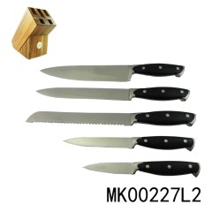 SETS OF 5PCS STAINLESS STEEL KNIFE with WOODEN BLOCK style 2