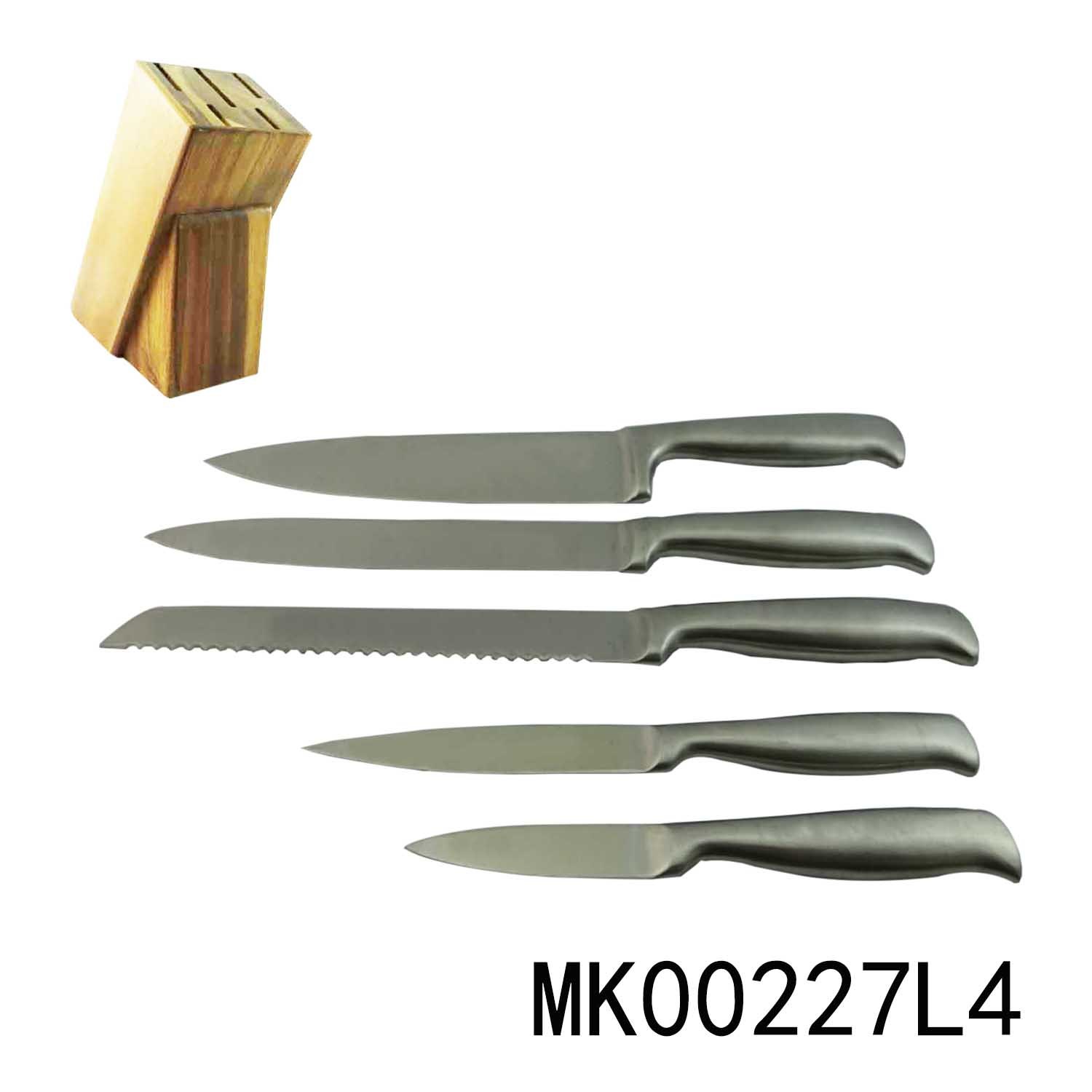 SETS OF 5PCS STAINLESS STEEL KNIFE with WOODEN BLOCK style 4