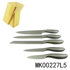 SETS OF 5PCS STAINLESS STEEL KNIFE with WOODEN BLOCK style 5