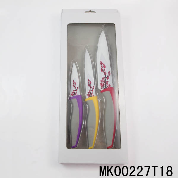 3PCS NON STICK COATING KITCHEN KNIFE SET in Window Box style 2