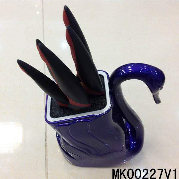 5PCS KITCHEN KNIFE SET NON STICK COATING with KNIFE Stand