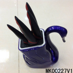 5PCS KITCHEN KNIFE SET NON STICK COATING with KNIFE Stand