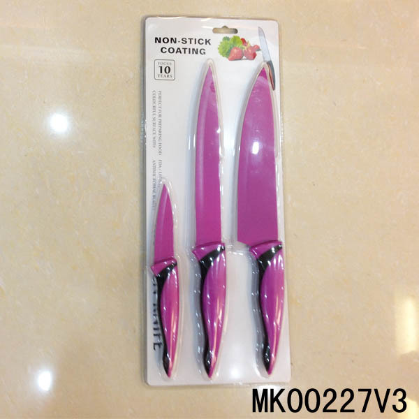 3PCS KITCHEN KNIFE SET NON STICK COATING style 2