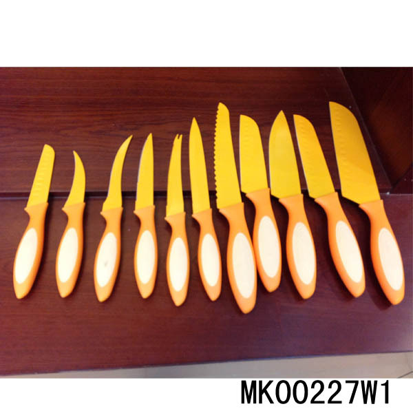 11PCS KITCHEN KNIFE SET NON STICK COATING