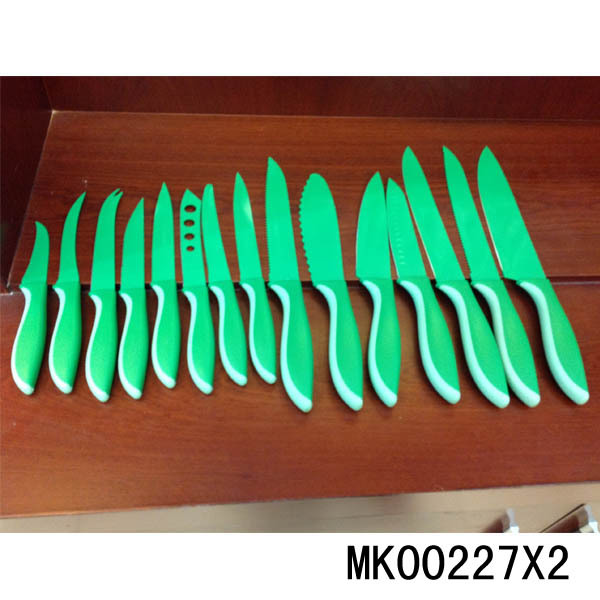 15PCS KITCHEN KNIFE SET NON STICK COATING