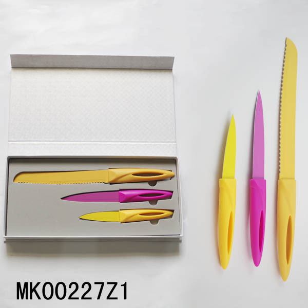 3PCS KITCHEN KNIFE SET NON STICK COATING in CB style 2