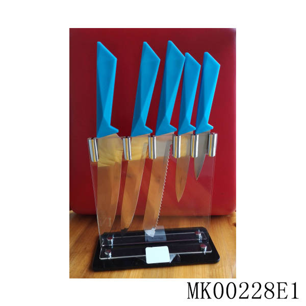 SETS OF 5PCS STAINLESS STEEL KNIFE with Stand in BOX