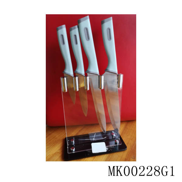 SETS OF 4PCS STAINLESS STEEL KNIFE with Stand in BOX