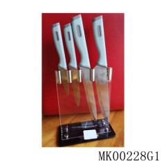 SETS OF 4PCS STAINLESS STEEL KNIFE with Stand in BOX