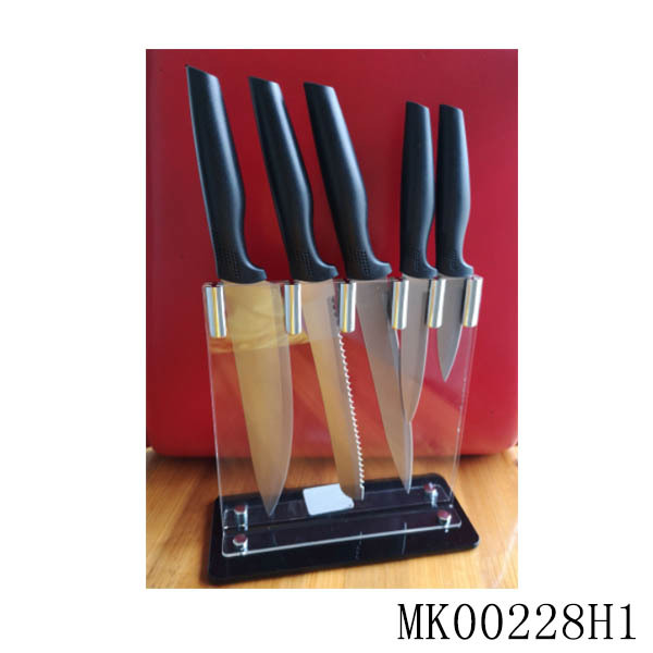 SETS OF 5PCS STAINLESS STEEL KNIFE with Stand in BOX style 2