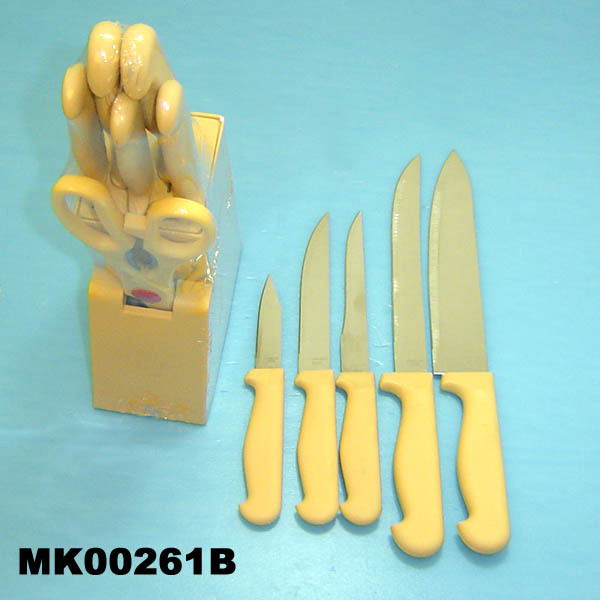 7PCS KNIFE SET with PLASTIC BLOCK in CB