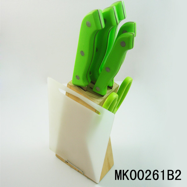 8PCS KNIFE SET WOODEN Stand and CUTTING BOARD