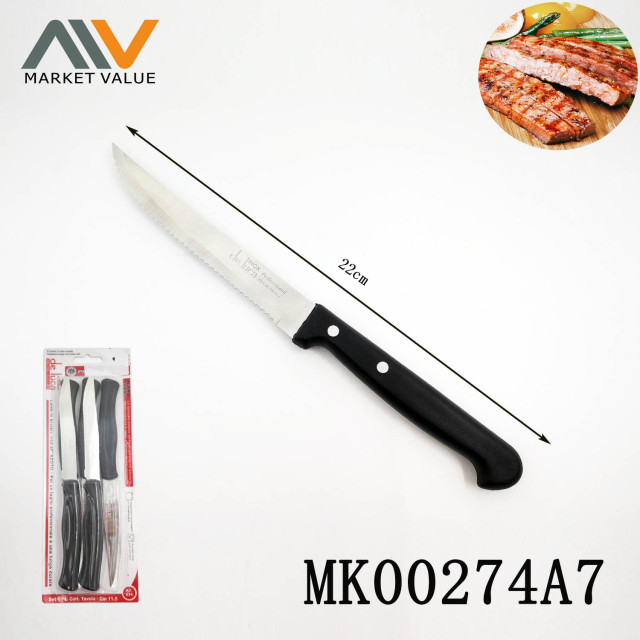 SET of 6pcs 4.5in Steak and Dinner Knife with PP Handle style 2