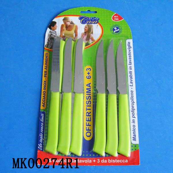 9PCS SS CUTLERY KNIFE SET ASST SHAPE