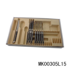 24PCS4X6PCS FORK SPOONand KNIFE with SS Handle IN WINDOW COULOR BOX felt tray.