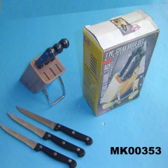 7PCS STEAK KNIFE SET with WOODEN BLOCK in CB