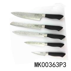 SETS OF 5PCS SS KNIFE WATER WAVE BLADE with PLASTIC Handle