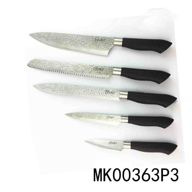 SETS OF 5PCS SS KNIFE WATER WAVE BLADE with PLASTIC Handle