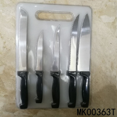 5PCS SS KNIFE SET WBOARD