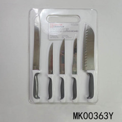 5PCS SS KNIFE SET WBOARD style 2