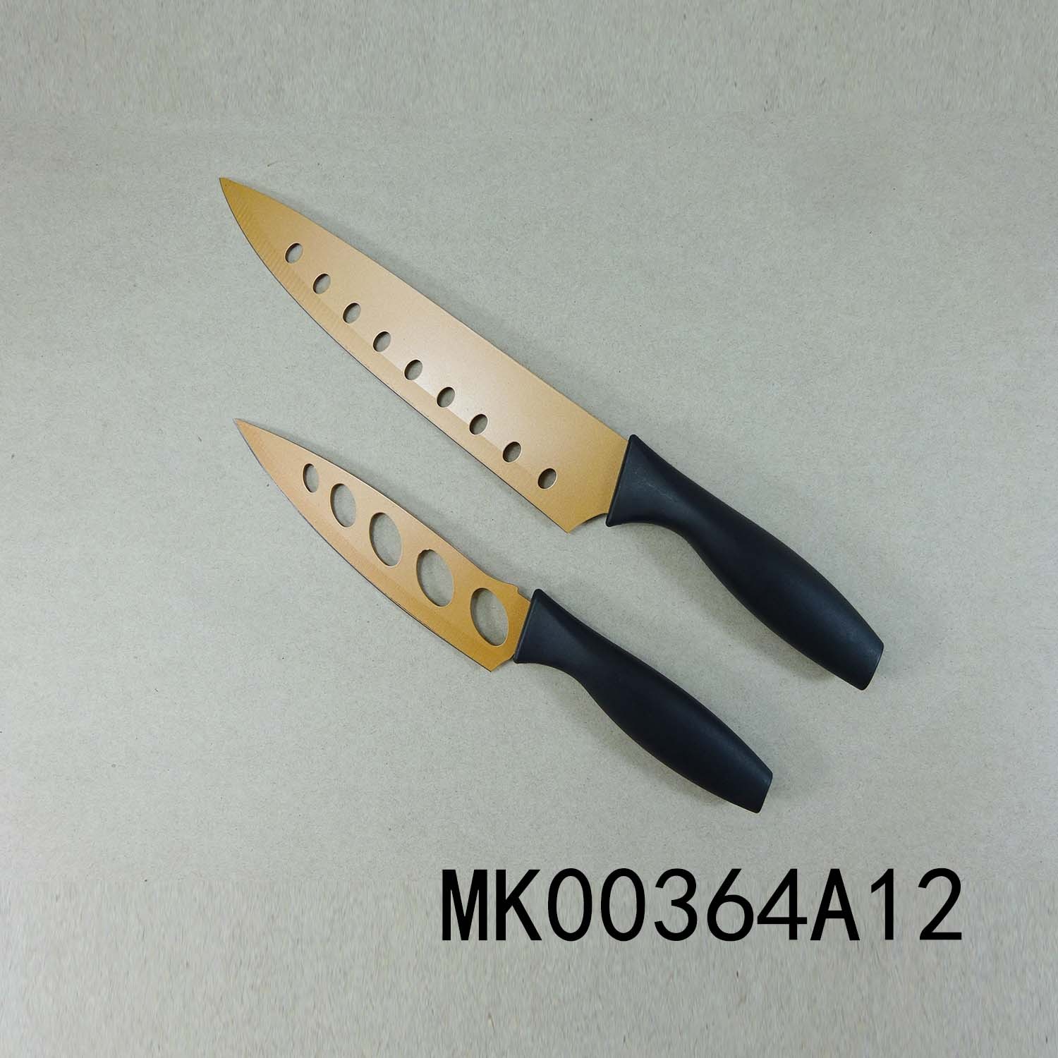 2 PIECE NON STICK COPPER CHEF KNIFE with TPR Handle