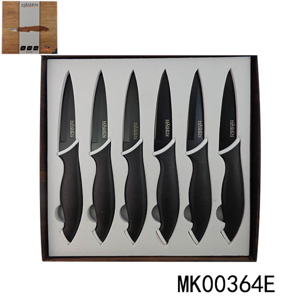6PCS NON STICK COATING PARING KNIFE SET CB