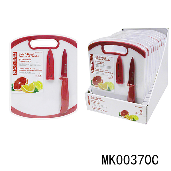 3.5in NON STICK COARTING FRUIT KNIFE with CUTTER BOARD style 2