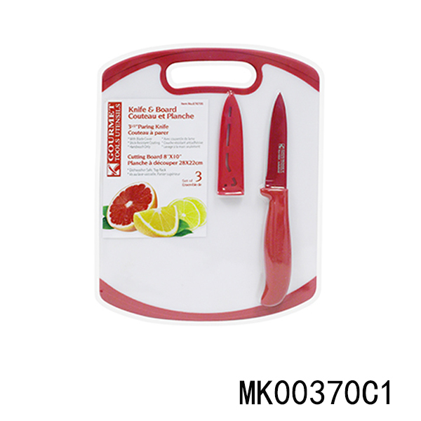 3.5in NON STICK COARTING FRUIT KNIFE with CUTTER BOARD style 5