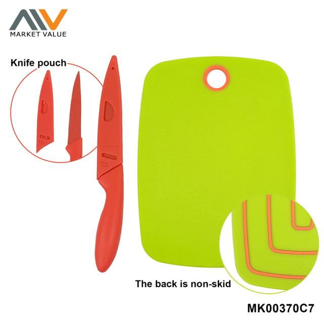 4" NON STICK COARTING FRUIT KNIFE with CUTTER BOARD