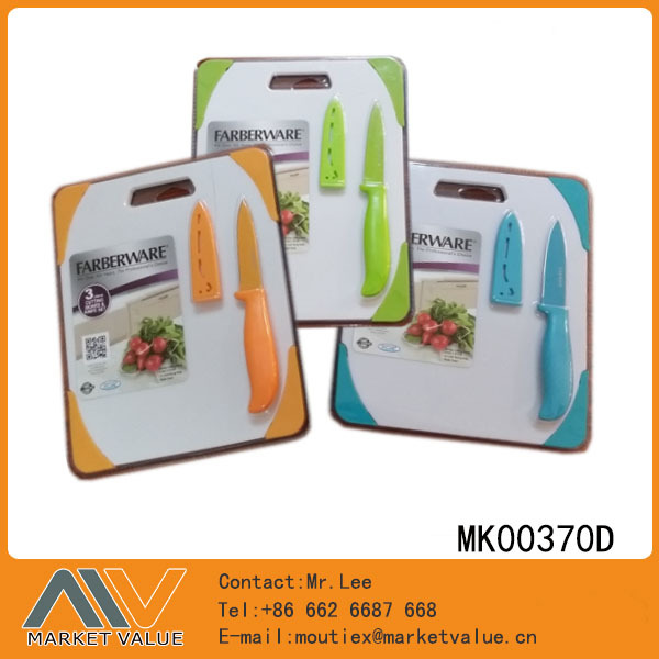3.5in NON STICK COARTING FRUIT KNIFE with CUTTER BOARD style 3