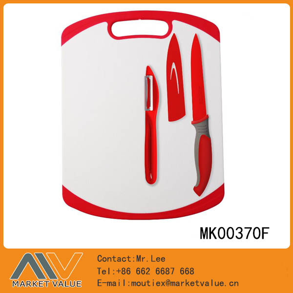 PLASTIC CUTTING BOARD with 5in UTILITY KNIFE with PEELER