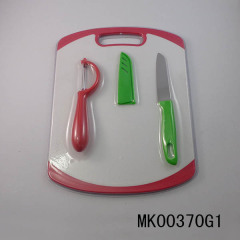 PLASTIC CUTTING BOARD with 4in UTILITY KNIFE with PEELER
