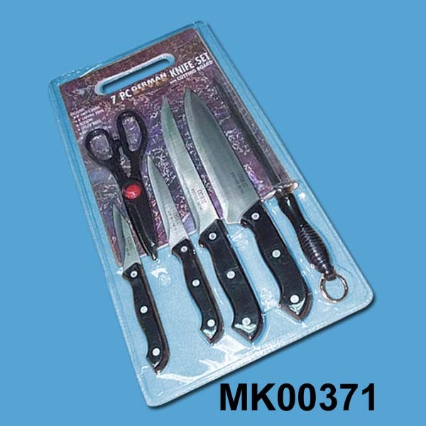 4PCS KNIFE with 9110 SCISSORS with SHARPENER with CUTTING BOARD