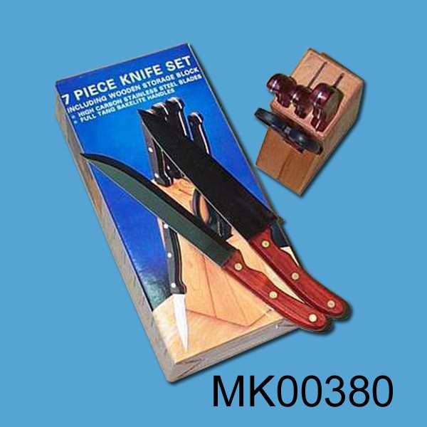 7PCS KNIFE SET with WOODEN BLOCK in CB style 2