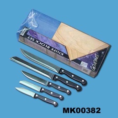 7PCS KNIFE SET with WOODEN BLOCK in PVC BOX