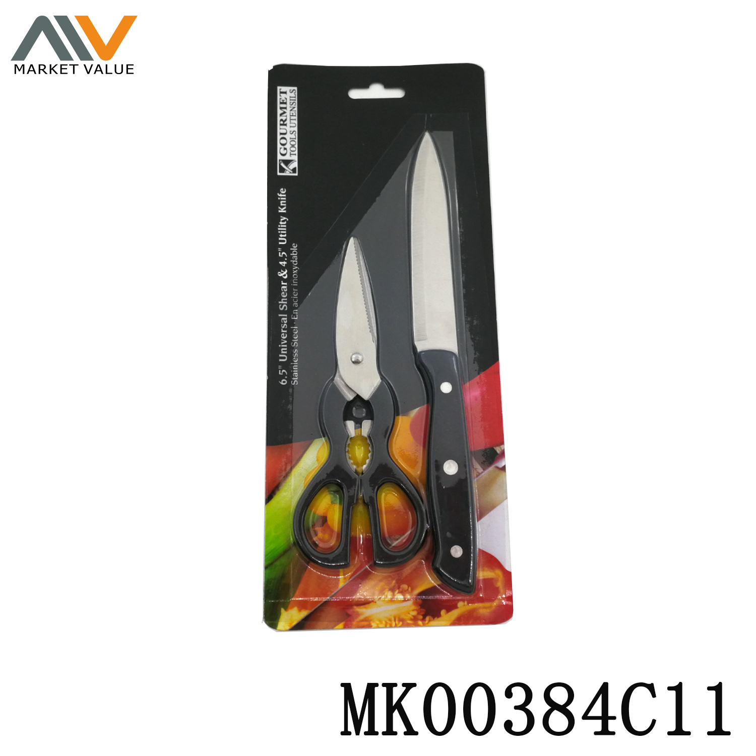 SS 4.5in Utility Knife and 6.5in Universal Shear