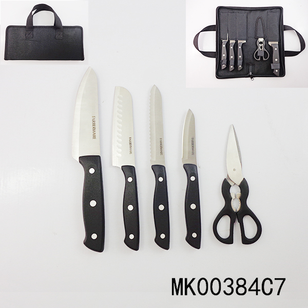 5PCS SS KITCHEN KNIFE and NYLON BAG