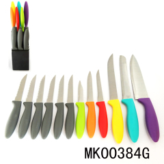 SETS OF 13PCS SS KNIVES PP Handle with HOLDER