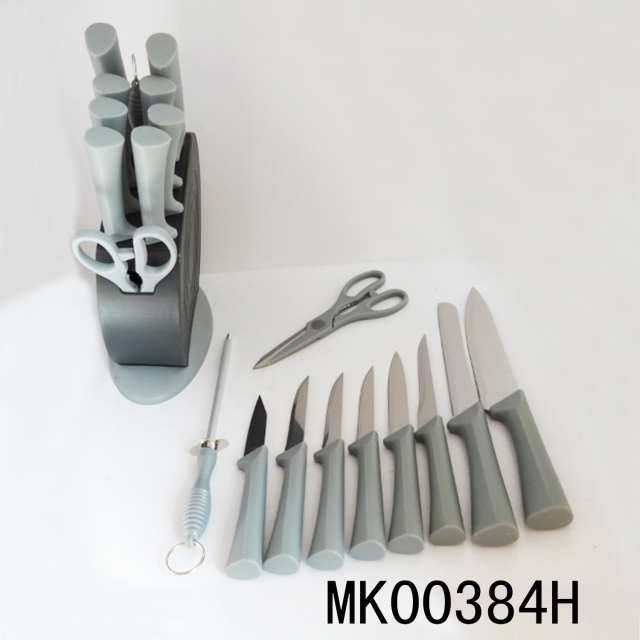 11PCS SS PP Handle CUTLERY SETS with HOLDER in CB