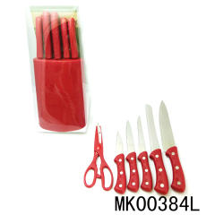 7PCS STAINLESS STEEL KNIFE SETS with HOLDER in PVC BOX
