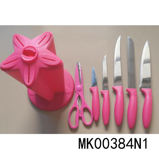 SS 7PCS CUTLERY KNIFE SET with PP Handle in CB style 2