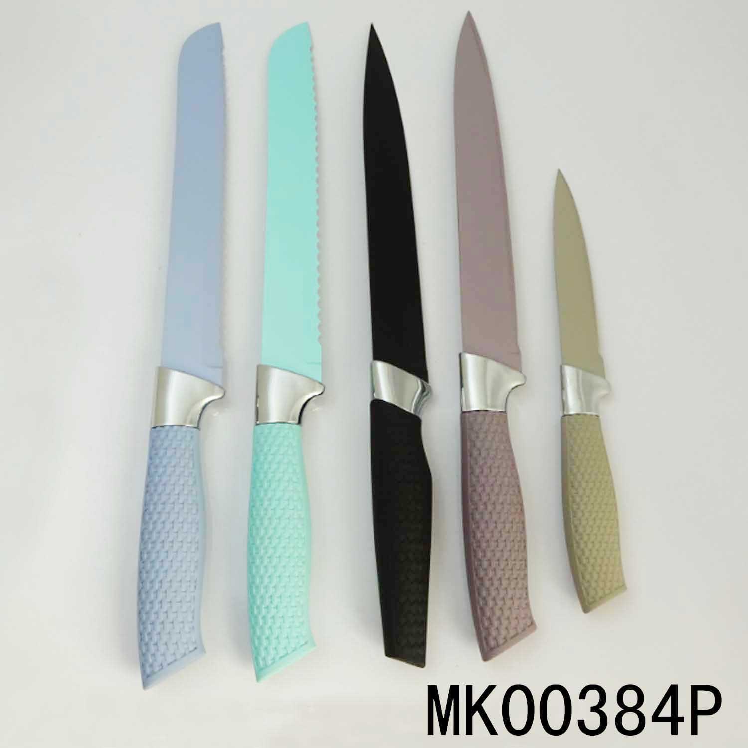 SETS OF 5PCS KNIFE COATING SS with PLASTIC Handle