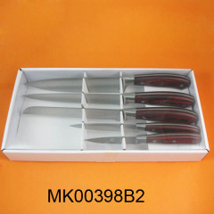 5PCS COLOR WOODEN Handle KNIFE SET in BOX