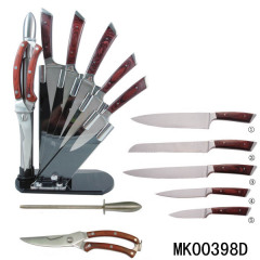 5PCS COLOR WOODEN Handle KNIFE SET with ACRYL Stand in BOX style 3