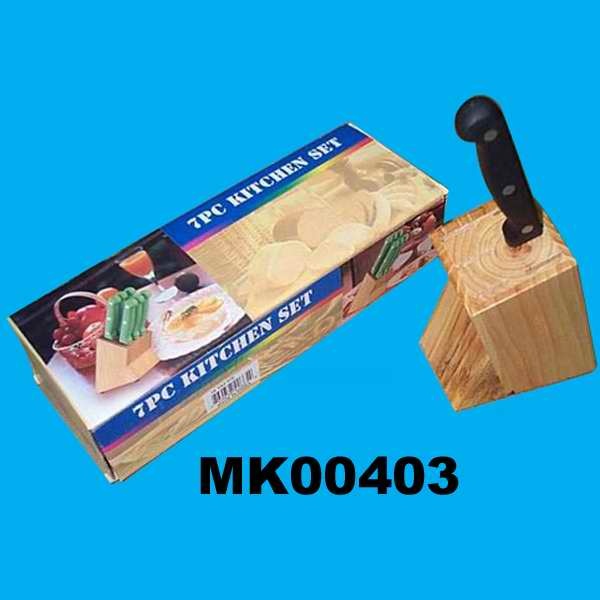 7PCS 1mm STEAK KNIFE SET with WOODEN Handle in CB